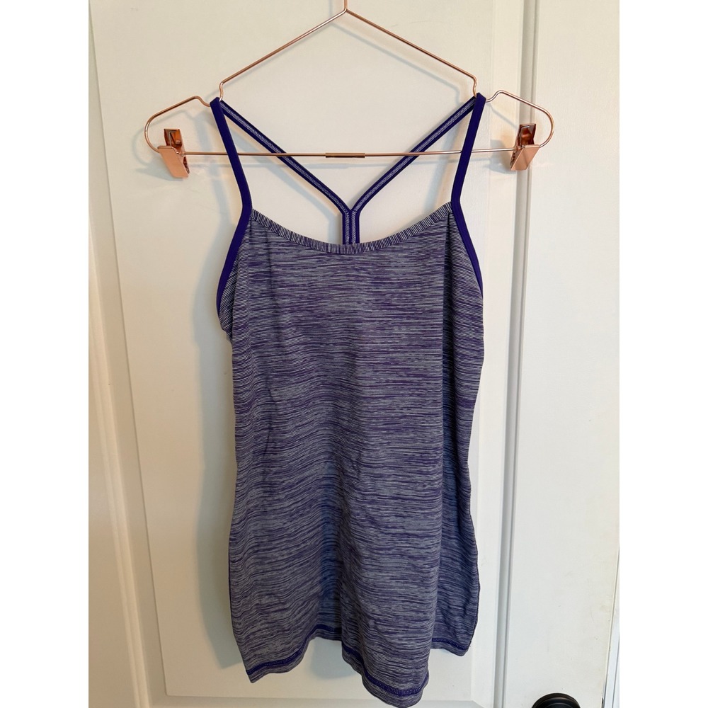 Lululemon Power Y Tank Top Womens 8 Purple‎ Space Dye Excellent Racerback Bra